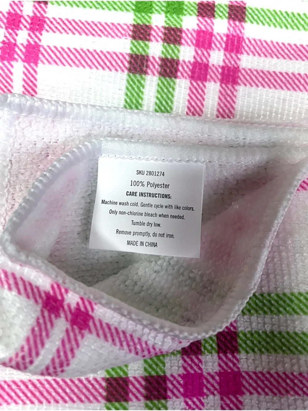 Plaid Watermelon Kitchen Towel Set 3x Watermelon Plaid White Red Pink Green NEW